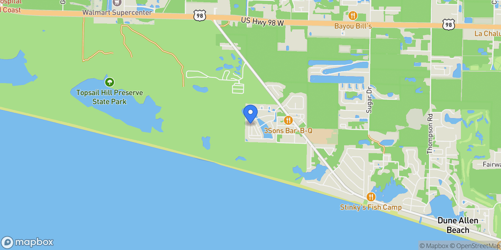 Map showing Santa Rosa Beach, Florida, United States.