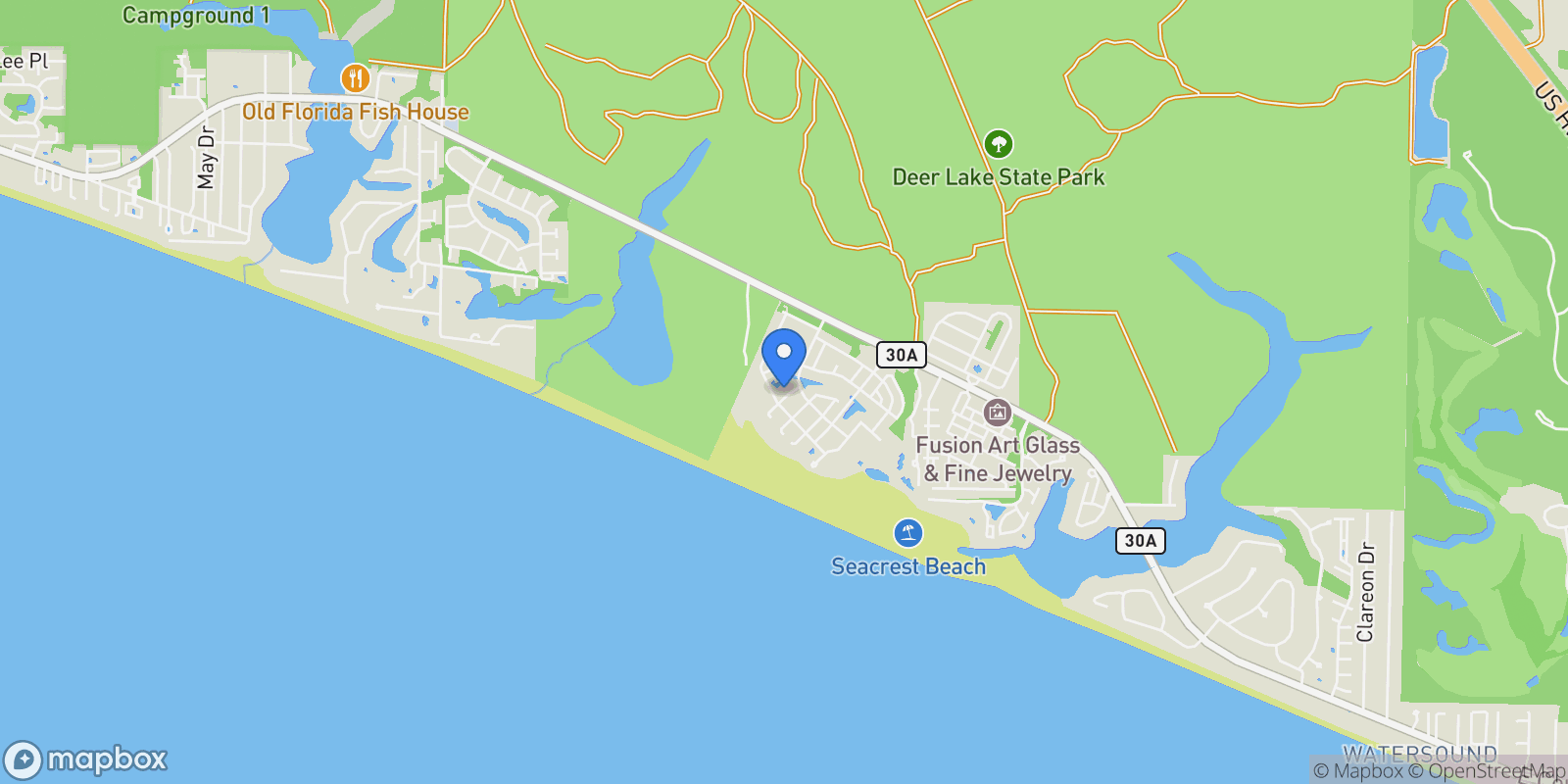 Map showing Rosemary Beach, Florida, United States.
