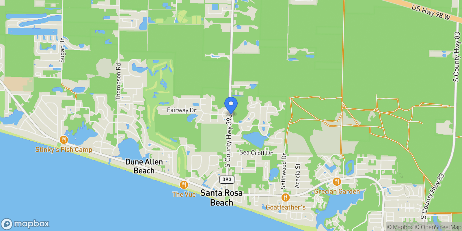 Map showing Santa Rosa Beach, Florida, United States.