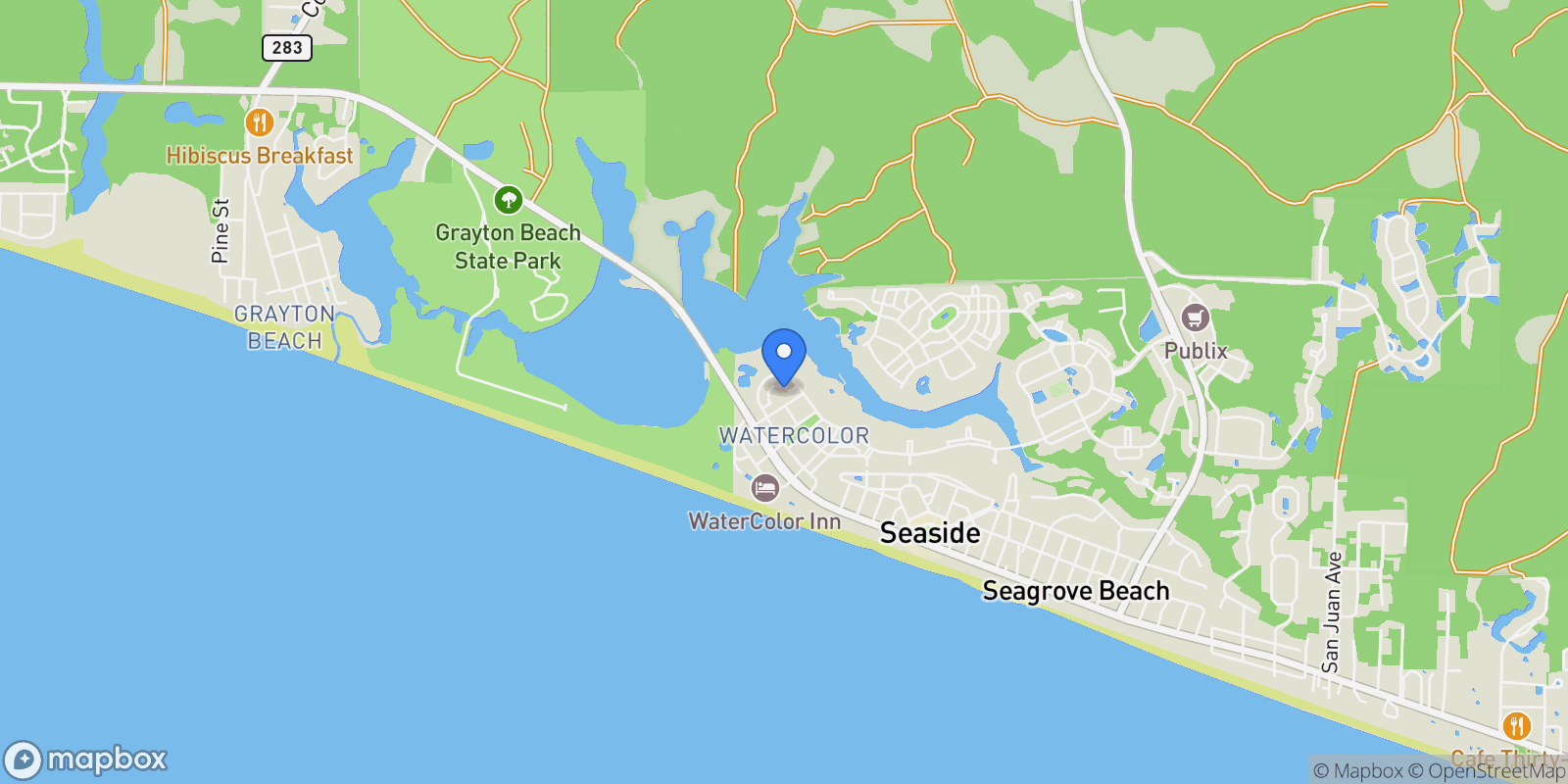 Map showing Santa Rosa Beach, Florida, United States.