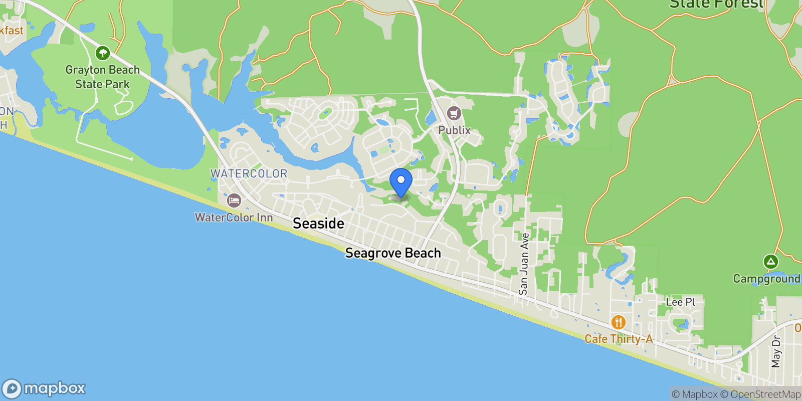 Map showing Santa Rosa Beach, Florida, United States.