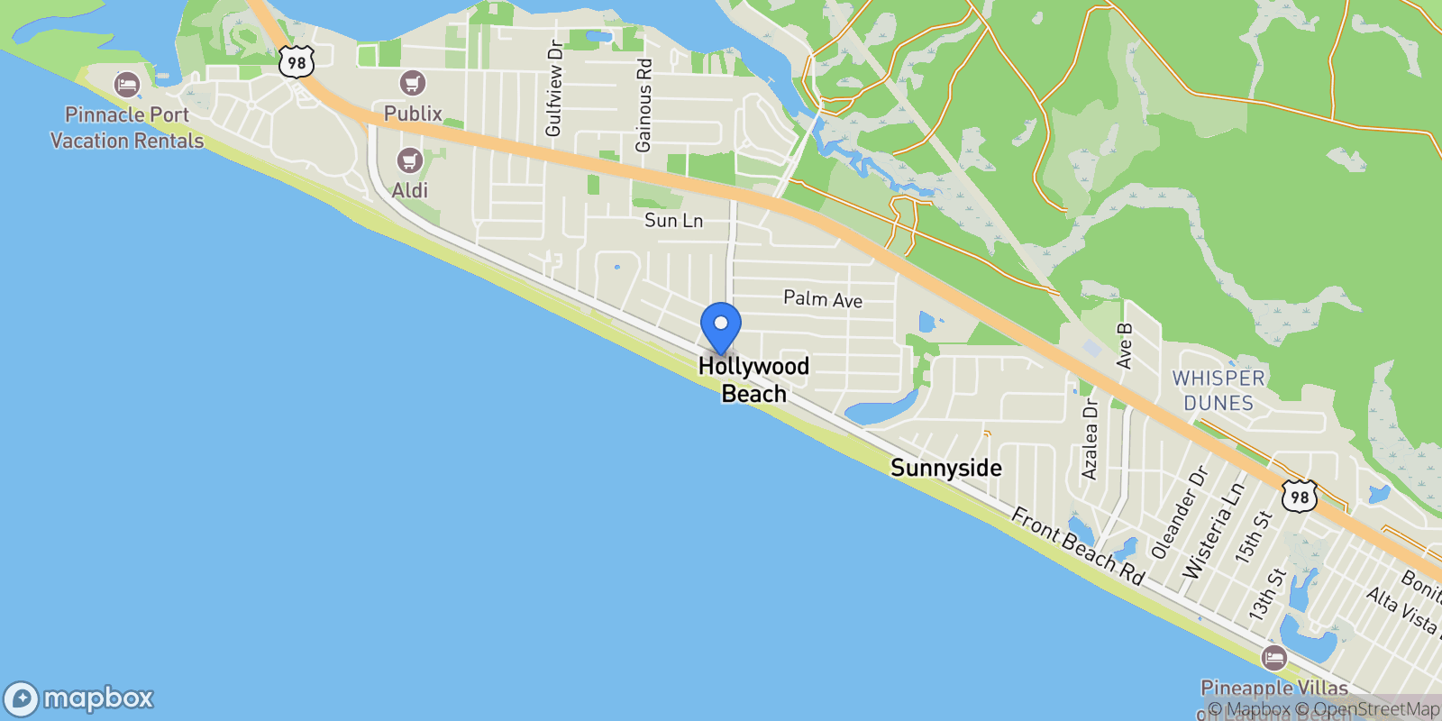 Map showing Rosemary Beach, Florida, United States.