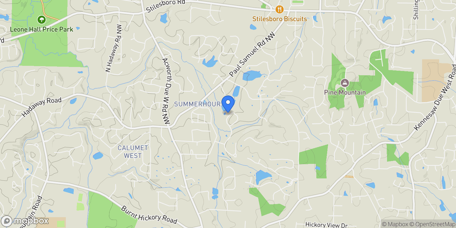 Map showing Kennesaw, Georgia, United States.