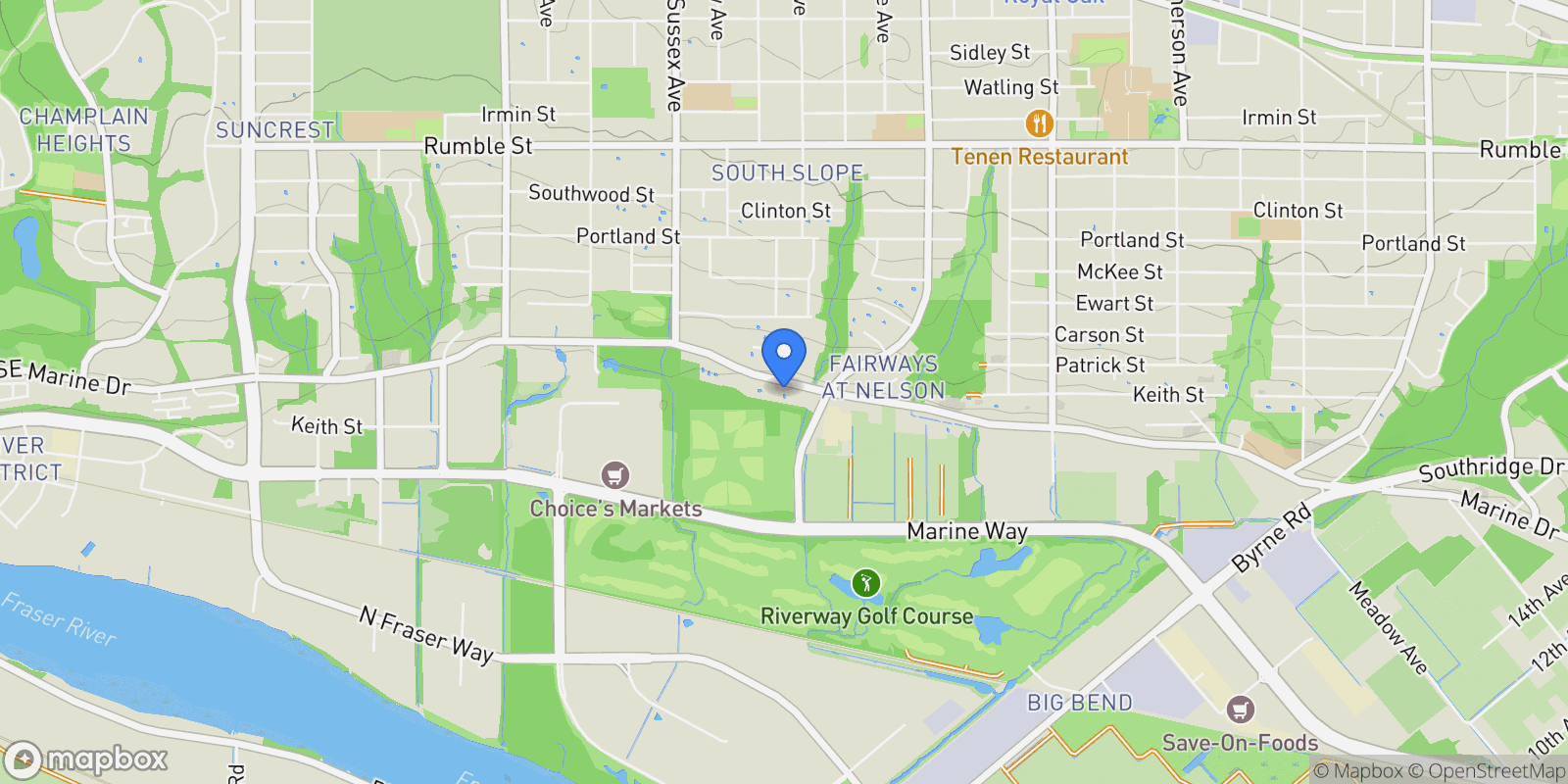 Map showing 4610 MARINE DRIVE, Burnaby, British Columbia, Canada.