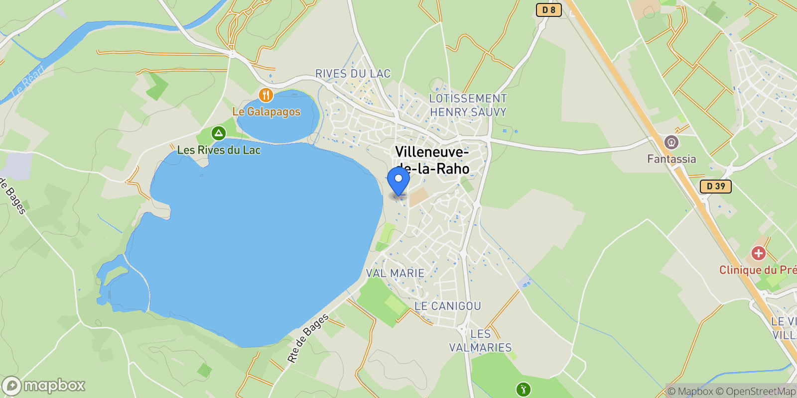 Map showing Villeneuve-de-la-Raho, Occitanie, France.