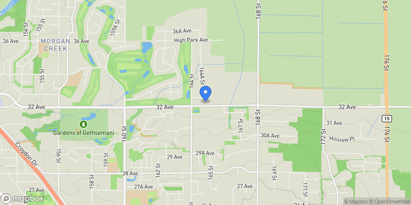 Map showing 3228 164A STREET, Surrey, British Columbia, Canada.