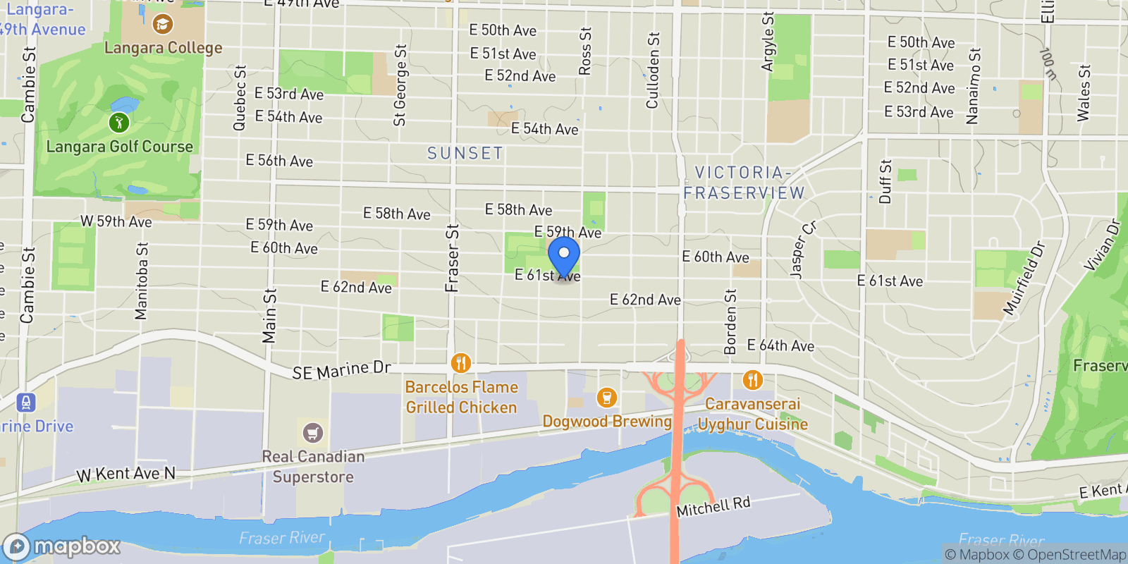 Map showing 1060 E 61ST AVENUE, Vancouver, British Columbia, Canada.