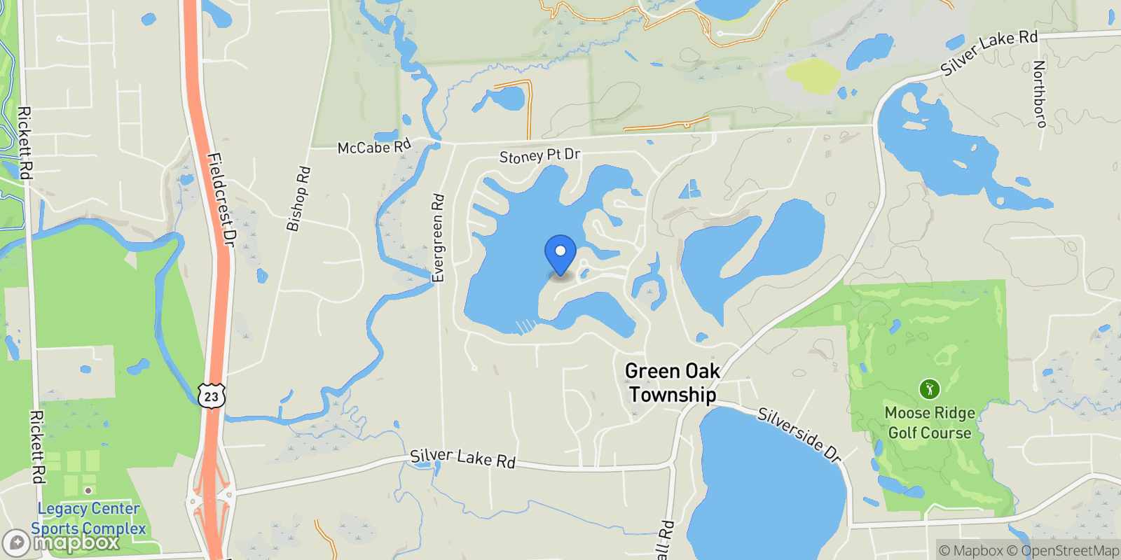 Map showing 10611 Lighthouse Pointe, Green Oak Twp, MI 48178, South Lyon, Michigan, United States.