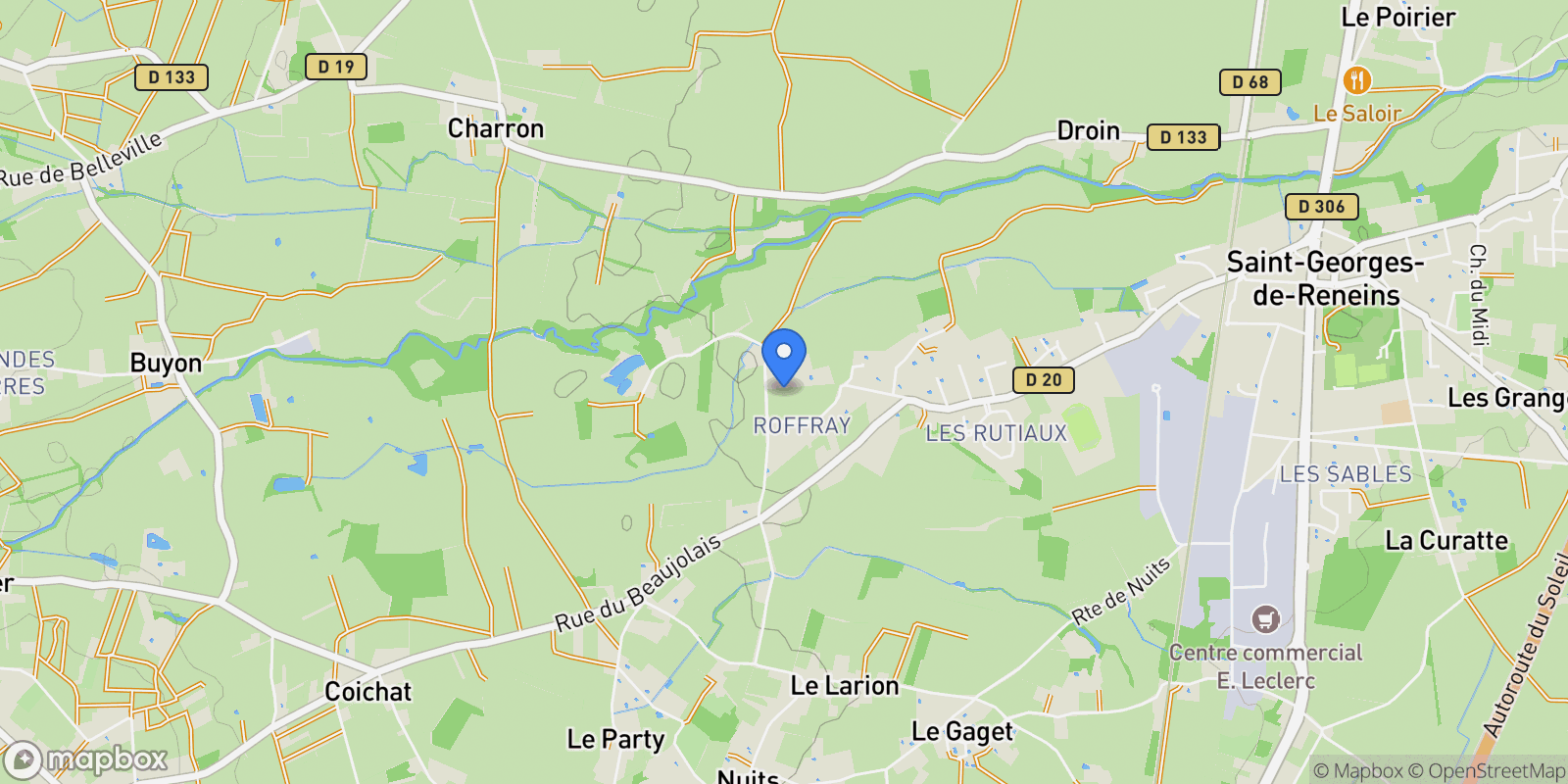 Map showing Saint-Georges-de-Reneins, Auvergne-Rhône-Alpes, France.
