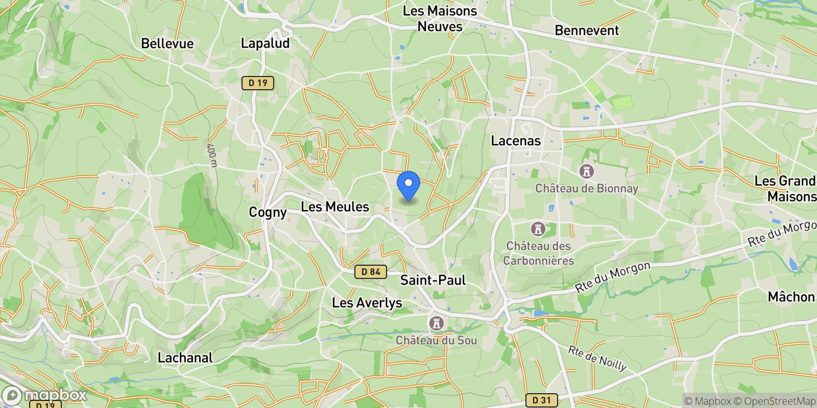 Map showing Cogny, Auvergne-Rhône-Alpes, France.
