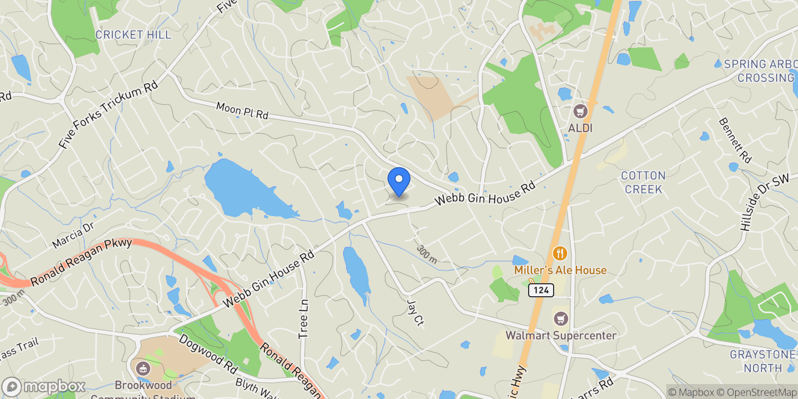 Map showing Snellville, Georgia, United States.