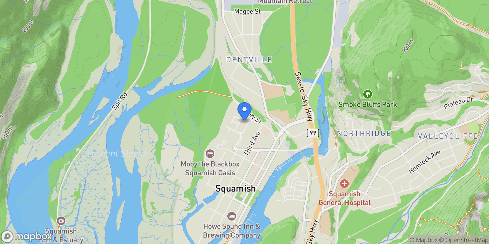 Map showing 38358 Summits View Drive, Squamish, British Columbia, Canada.