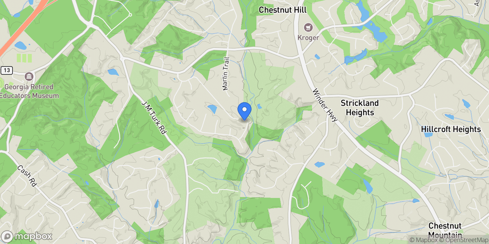 Map showing Flowery Branch, Georgia, United States.