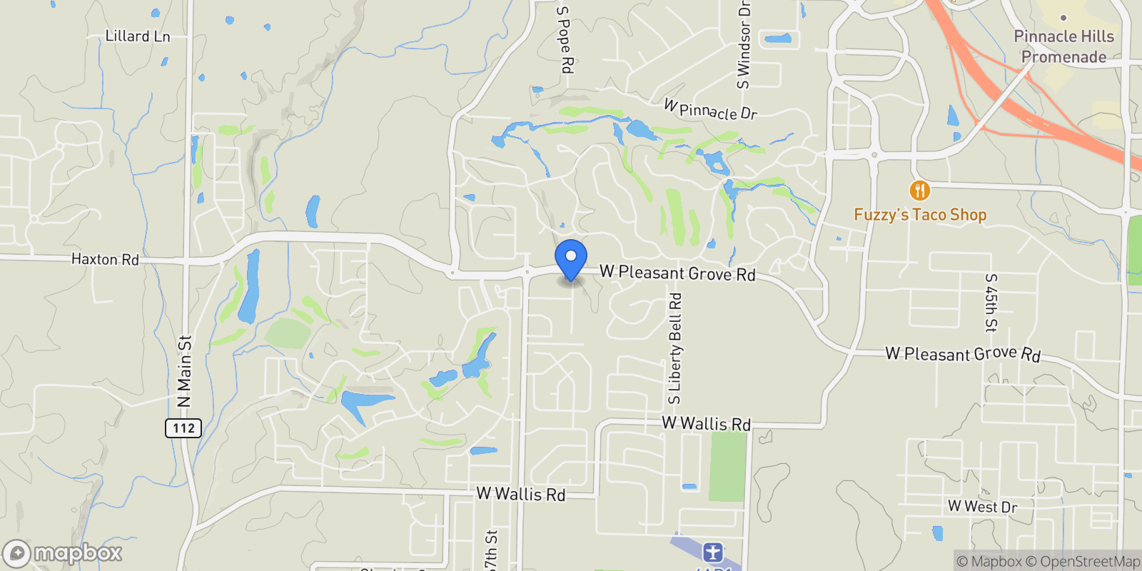 Map showing 5104 S Sloan Circle, Rogers, AR 72758, Rogers, Arkansas, United States.