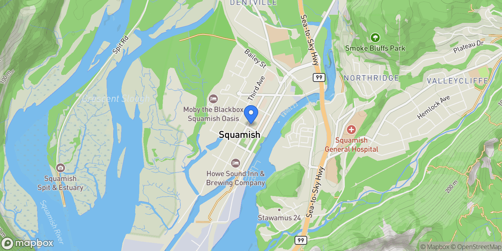 Map showing 1365 Victoria Street 604, Squamish, British Columbia, Canada.