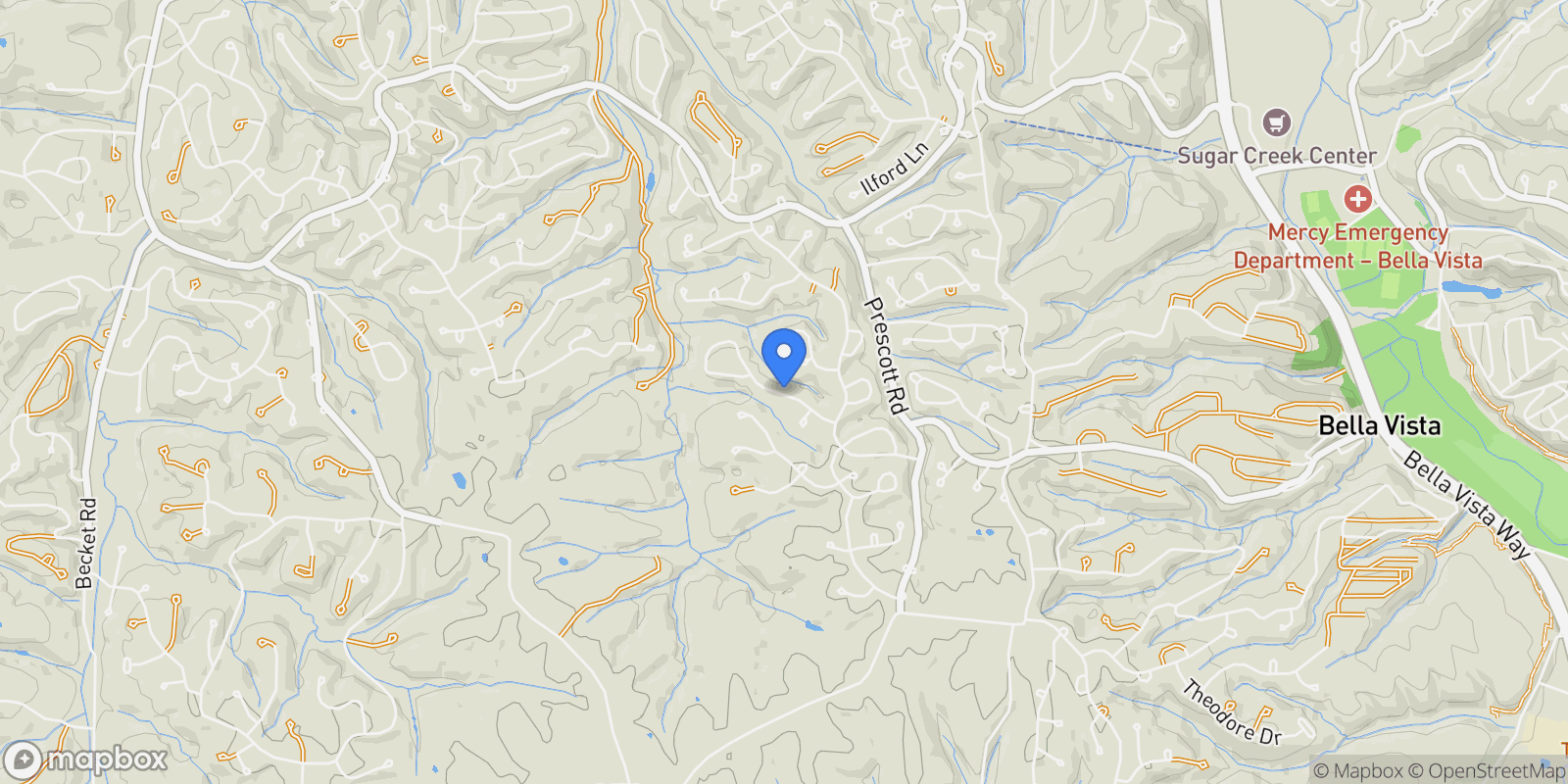 Map showing 52 Chatburn Drive, Bella Vista, AR 72715, Bella Vista, Arkansas, United States.