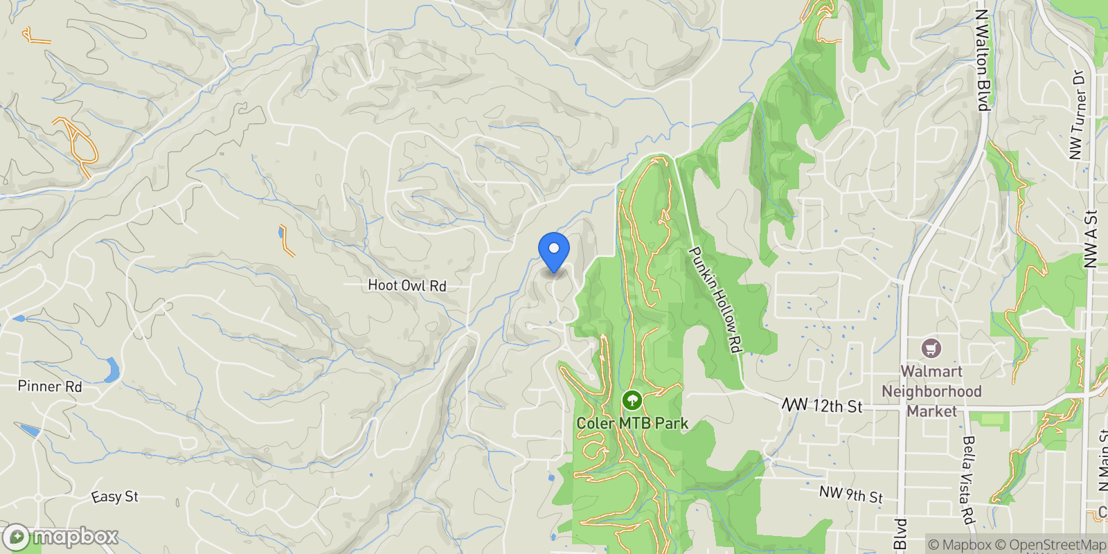 Map showing 2808 Palisades Circle, Bentonville, AR 72712, Cave Springs, Arkansas, United States.