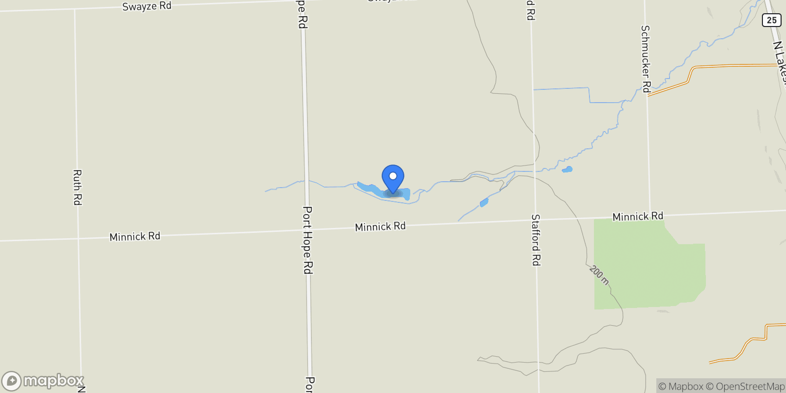 Map showing 7699 Minnick Rd, Rubicon Twp, MI 48441-8223, Helena, Michigan, United States.