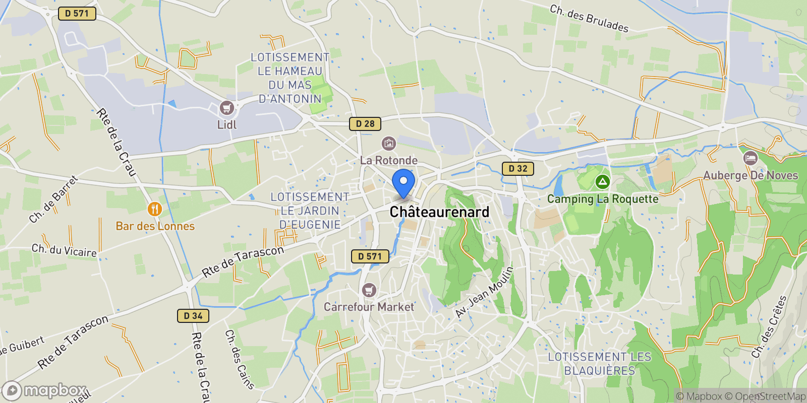 Map showing Châteaurenard, Provence-Alpes-Côte d'Azur, France.