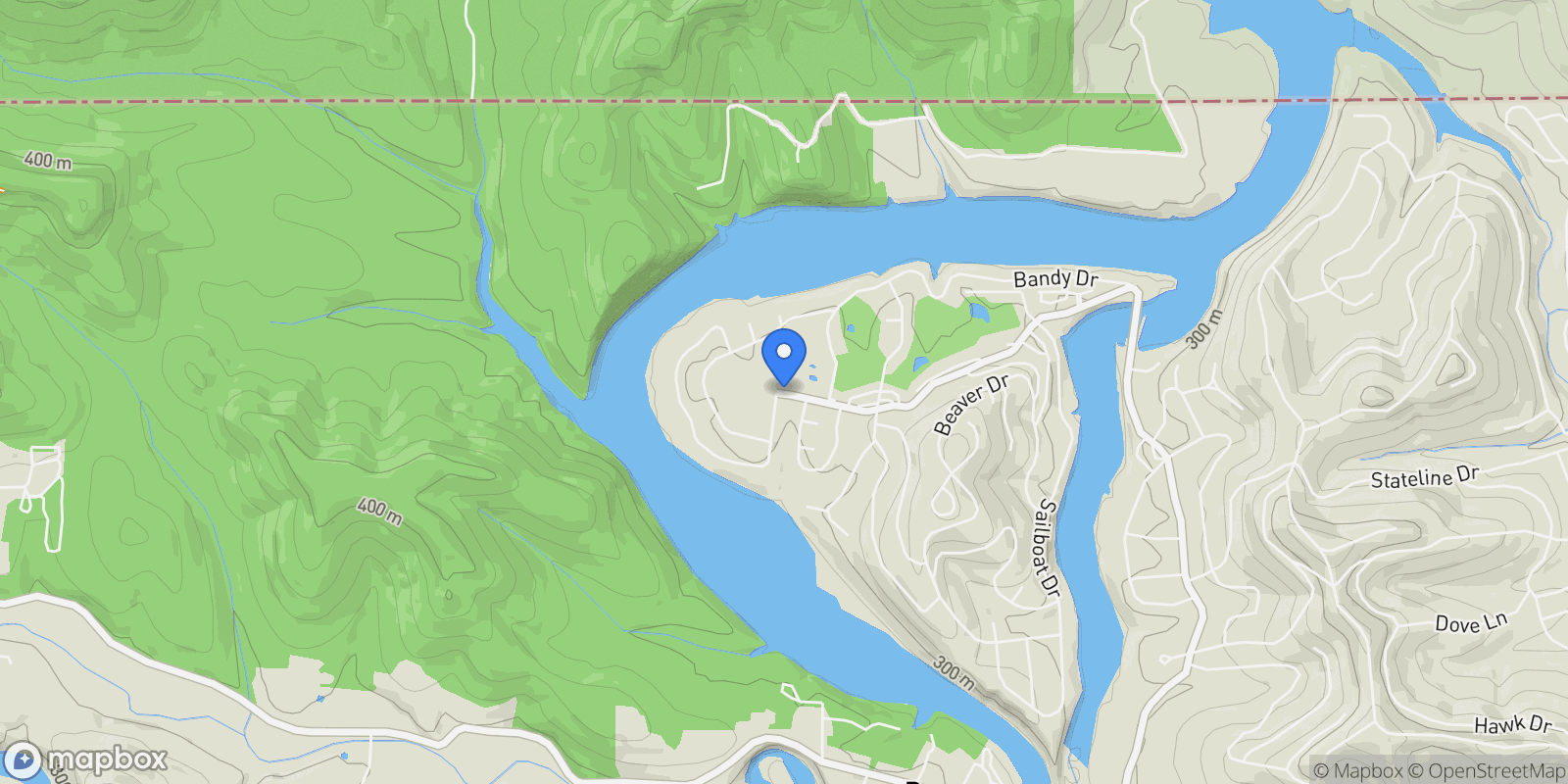 Map showing 123 Shields Drive, Holiday Island, AR 72631, Eureka Springs, Arkansas, United States.