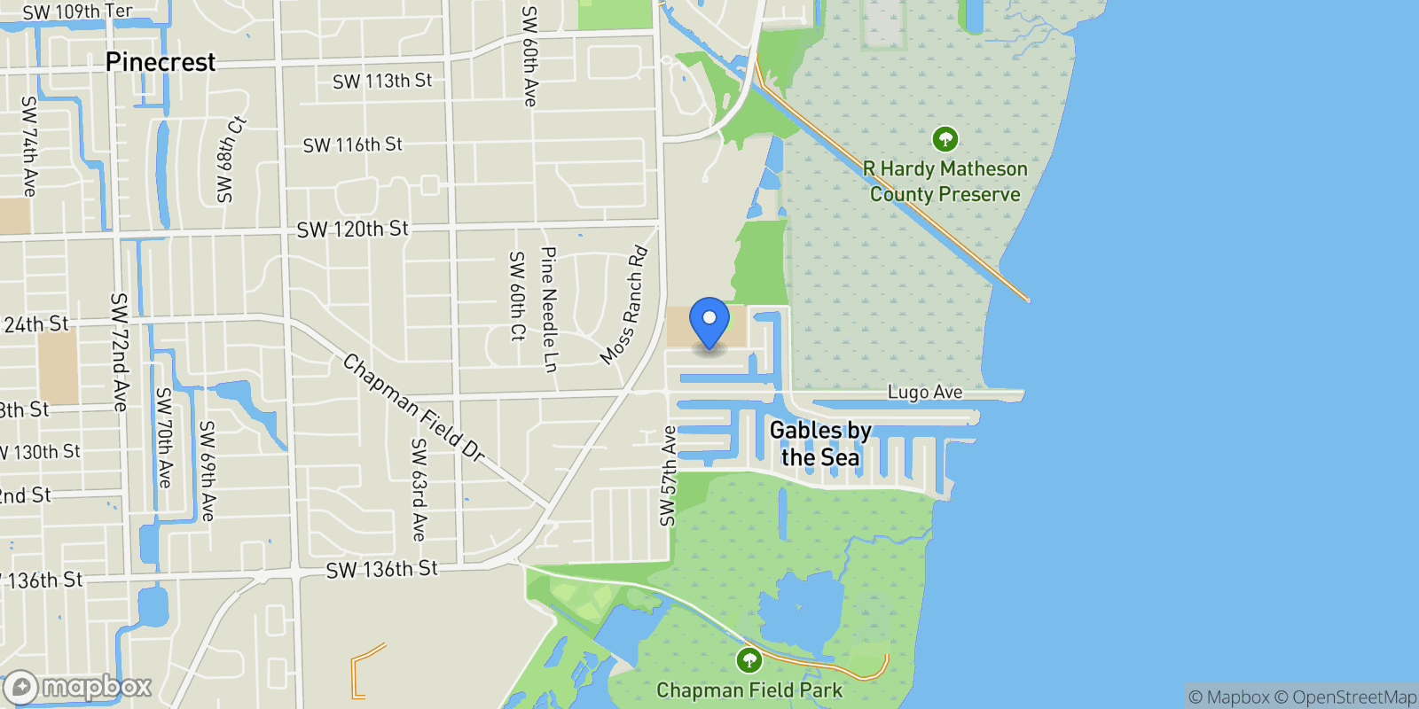 Map showing 1420 Campamento Ave, Coral Gables, Florida, United States.