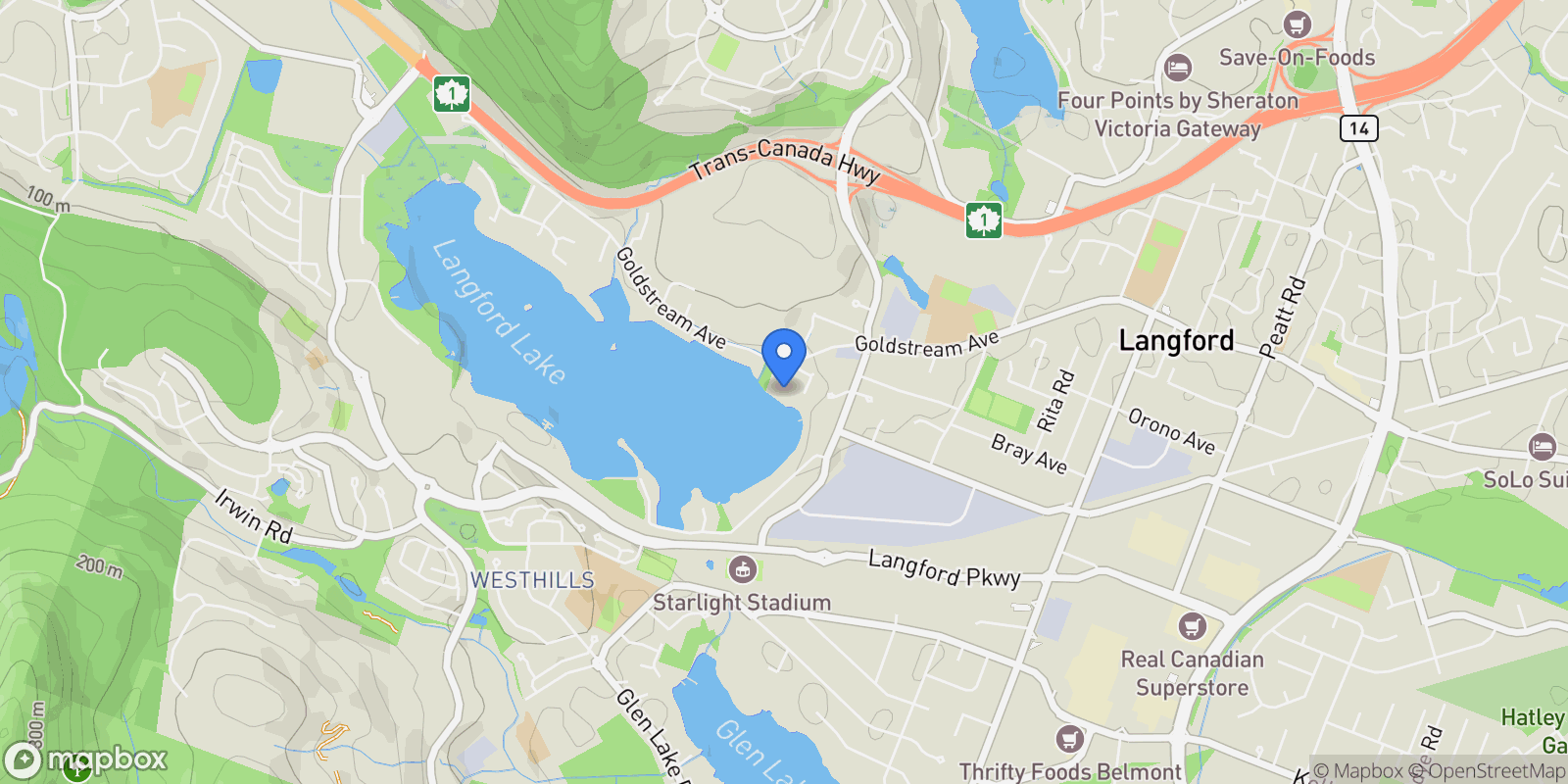 Map showing 2814 Shelby Pl, Langford, British Columbia, Canada.