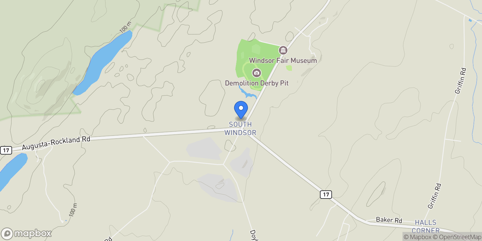 Map showing 10 Ridge Road, Windsor, ME 04363, Windsor, Maine, United States.
