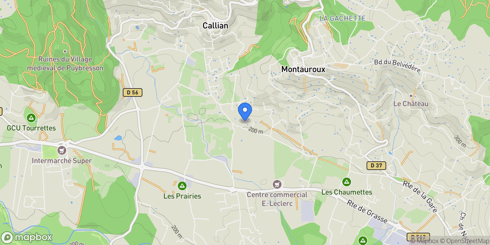 Map showing Montauroux, Provence-Alpes-Côte d'Azur, France.