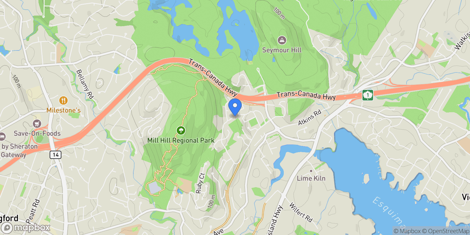 Map showing 25 Tuzo Crt, View Royal, British Columbia, Canada.