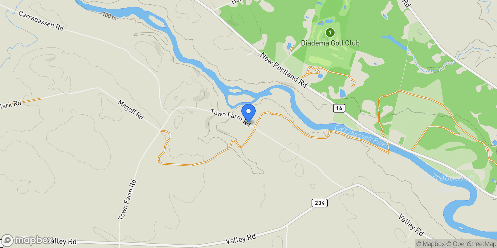 Map showing 167 (house) Town Farm Road, Anson, ME 04958, Embden, Maine, United States.