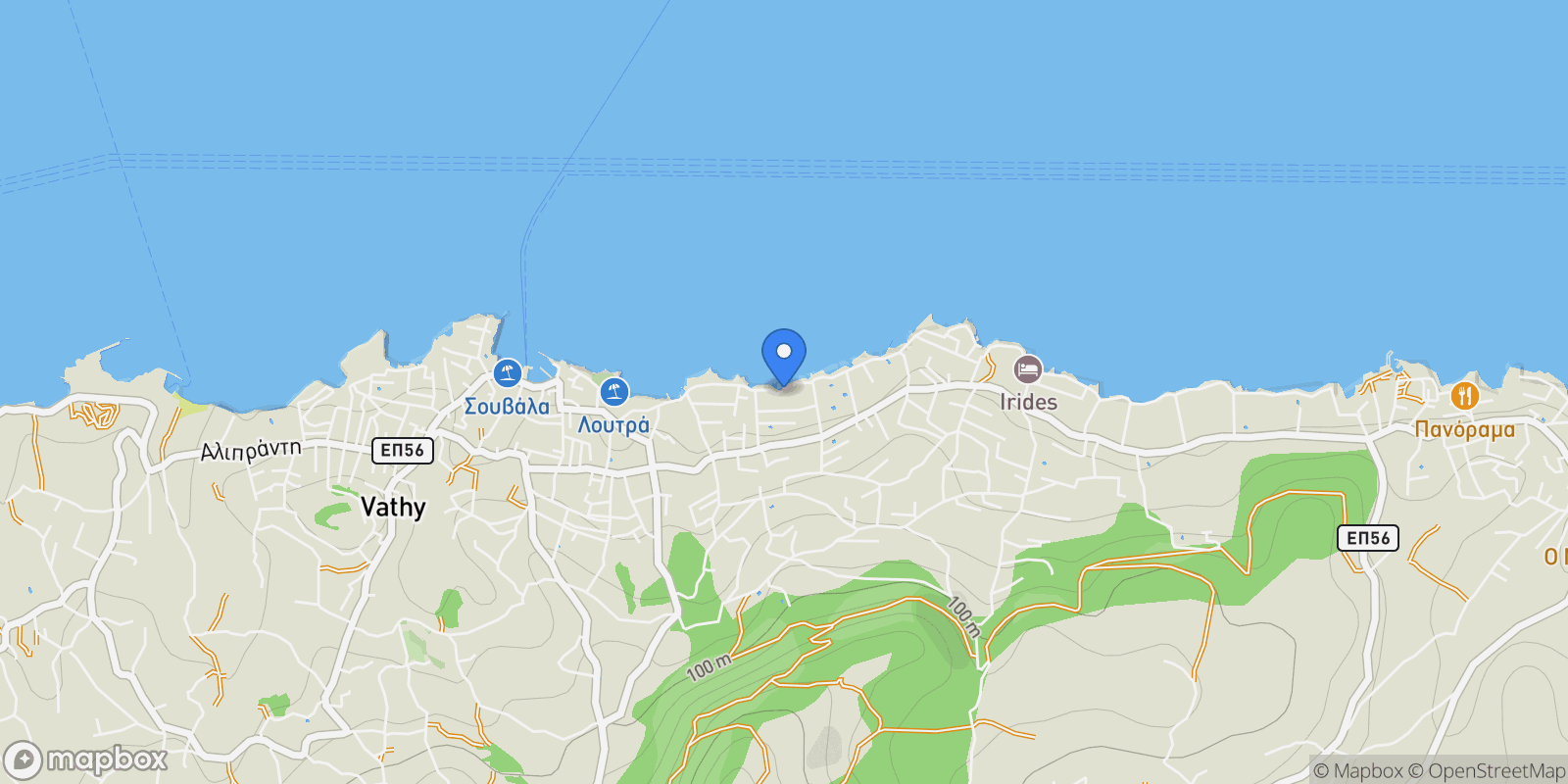 Map showing Aegina, Attica, Greece.