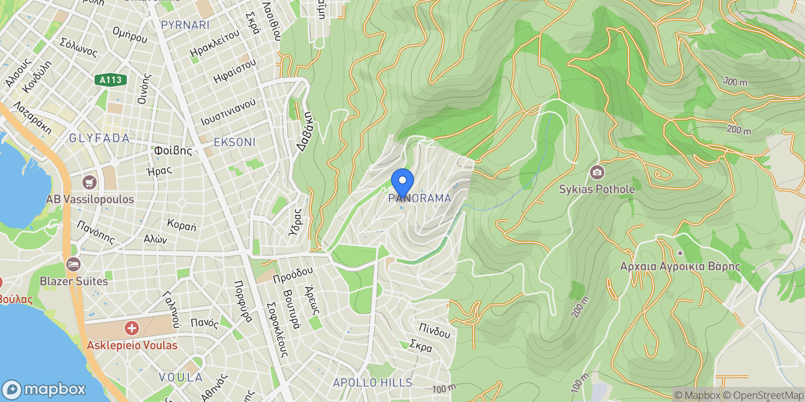 Map showing Voula, Attica, Greece.