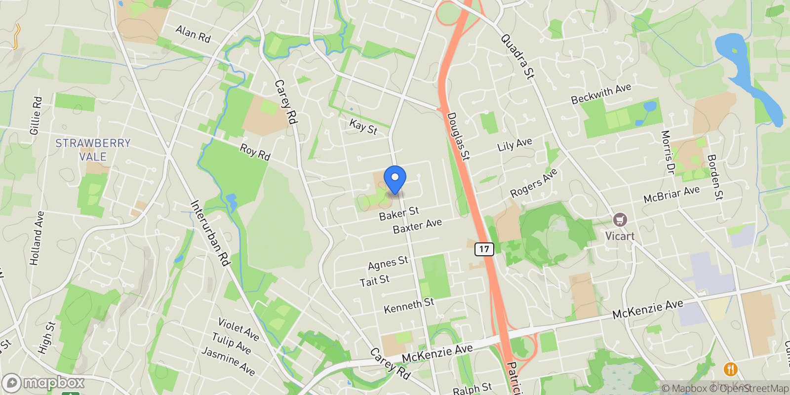 Map showing 4128 Glanford Ave 2, Saanich, British Columbia, Canada.