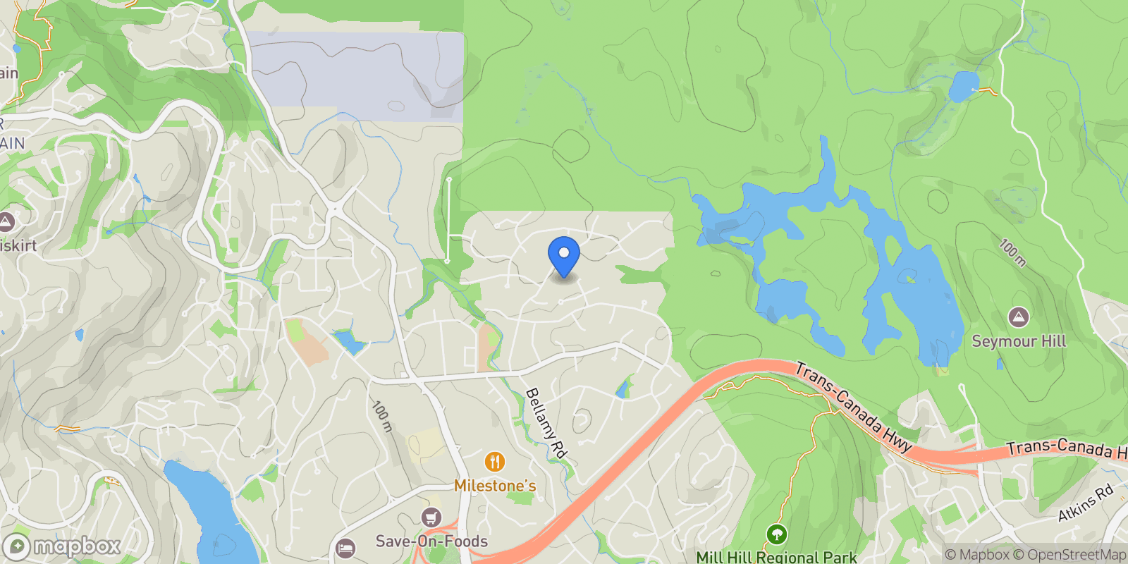 Map showing 556 Belford Pl, Langford, British Columbia, Canada.