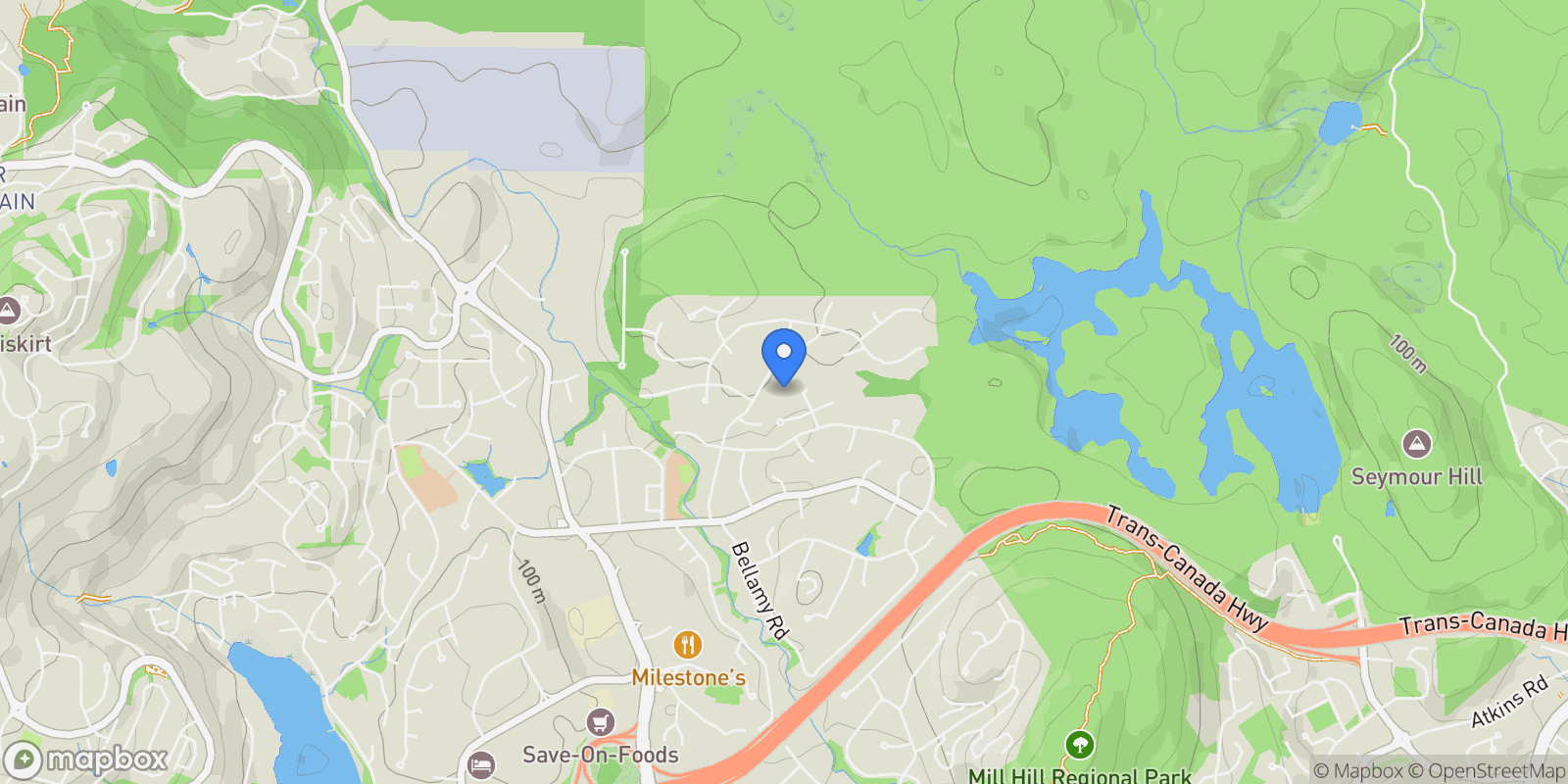 Map showing 557 Belford Pl, Langford, British Columbia, Canada.