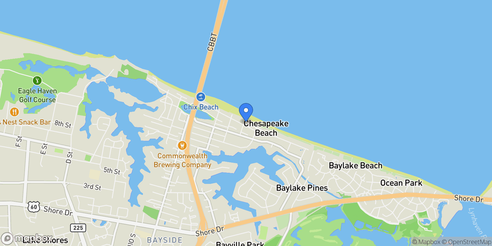 Map showing 4458 Ocean View Avenue, Virginia Beach, Virginia, United States.