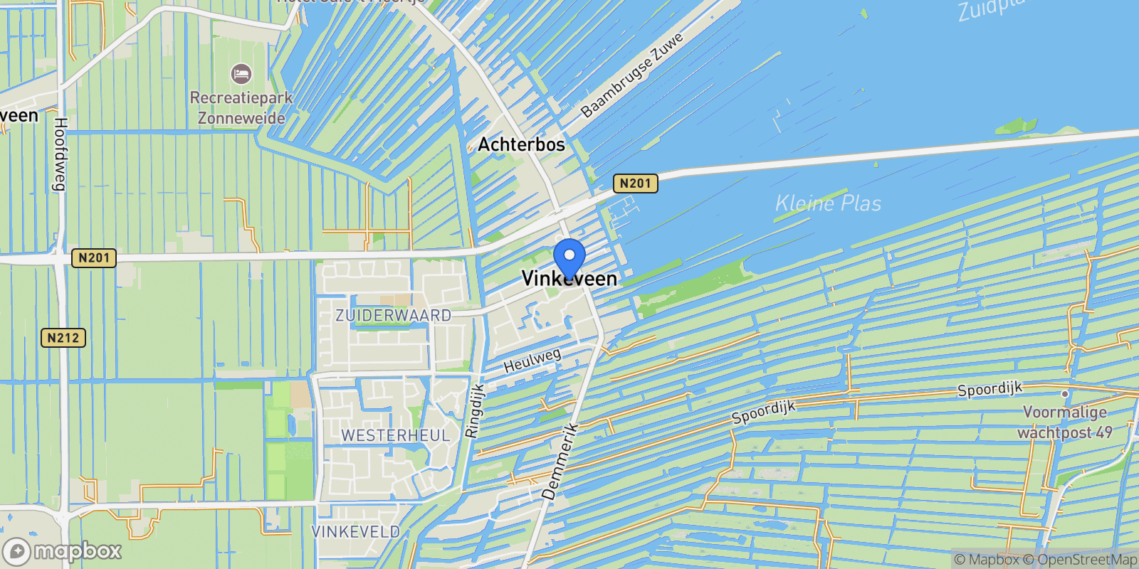 Map showing Vinkeveen, UT, Vinkeveen, Utrecht, Netherlands.
