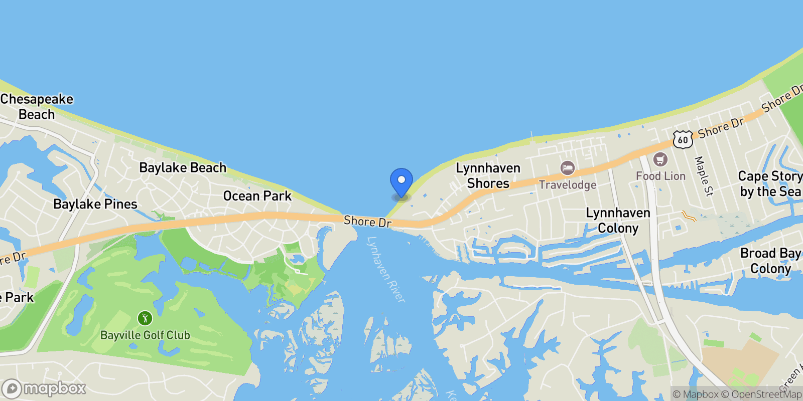 Map showing 2341 Point Chesapeake Quay, Virginia Beach, Virginia, United States.