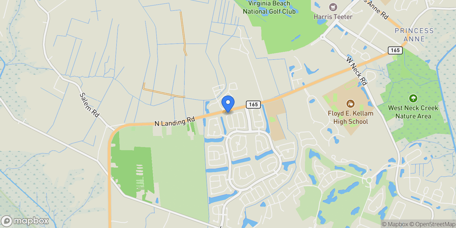 Map showing 3148 Nansemond Loop, Virginia Beach, Virginia, United States.
