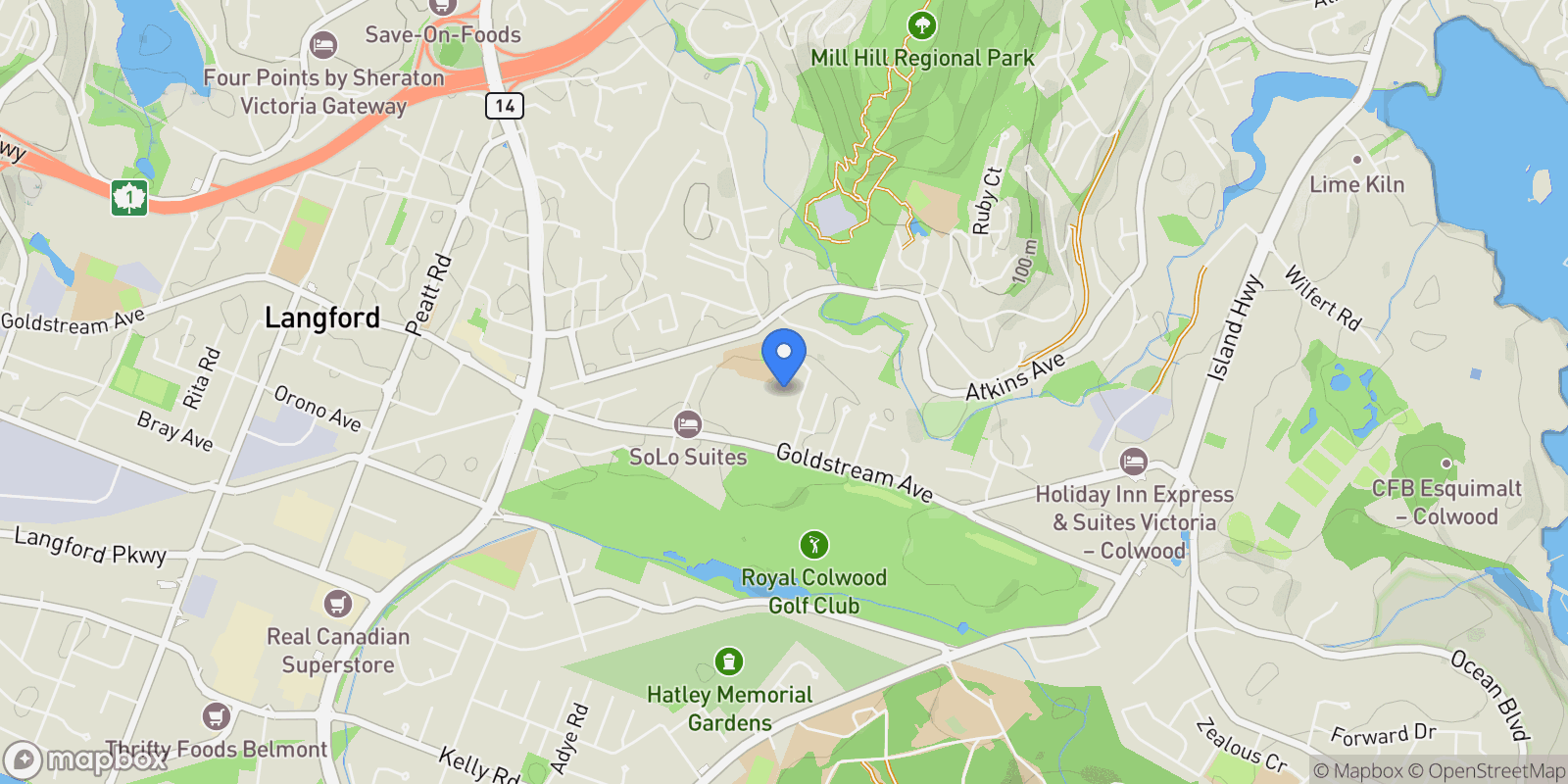 Map showing 2770 Vantilburg Cres 206, Langford, British Columbia, Canada.