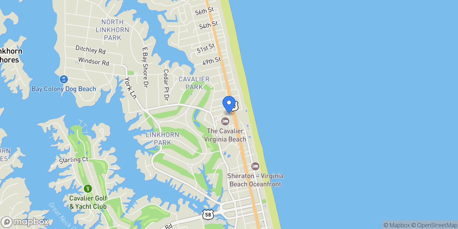 Map showing 4128 Fitzgerald Way, Virginia Beach, Virginia, United States.