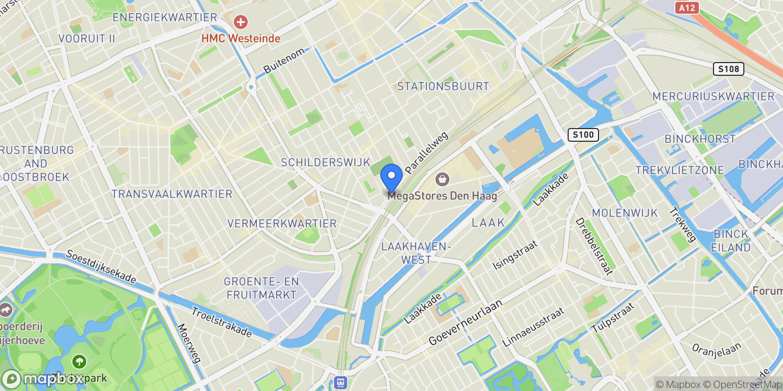 Map showing Parallelweg, Gorssel, NH 7213 VT, The Hague, South Holland, Netherlands.