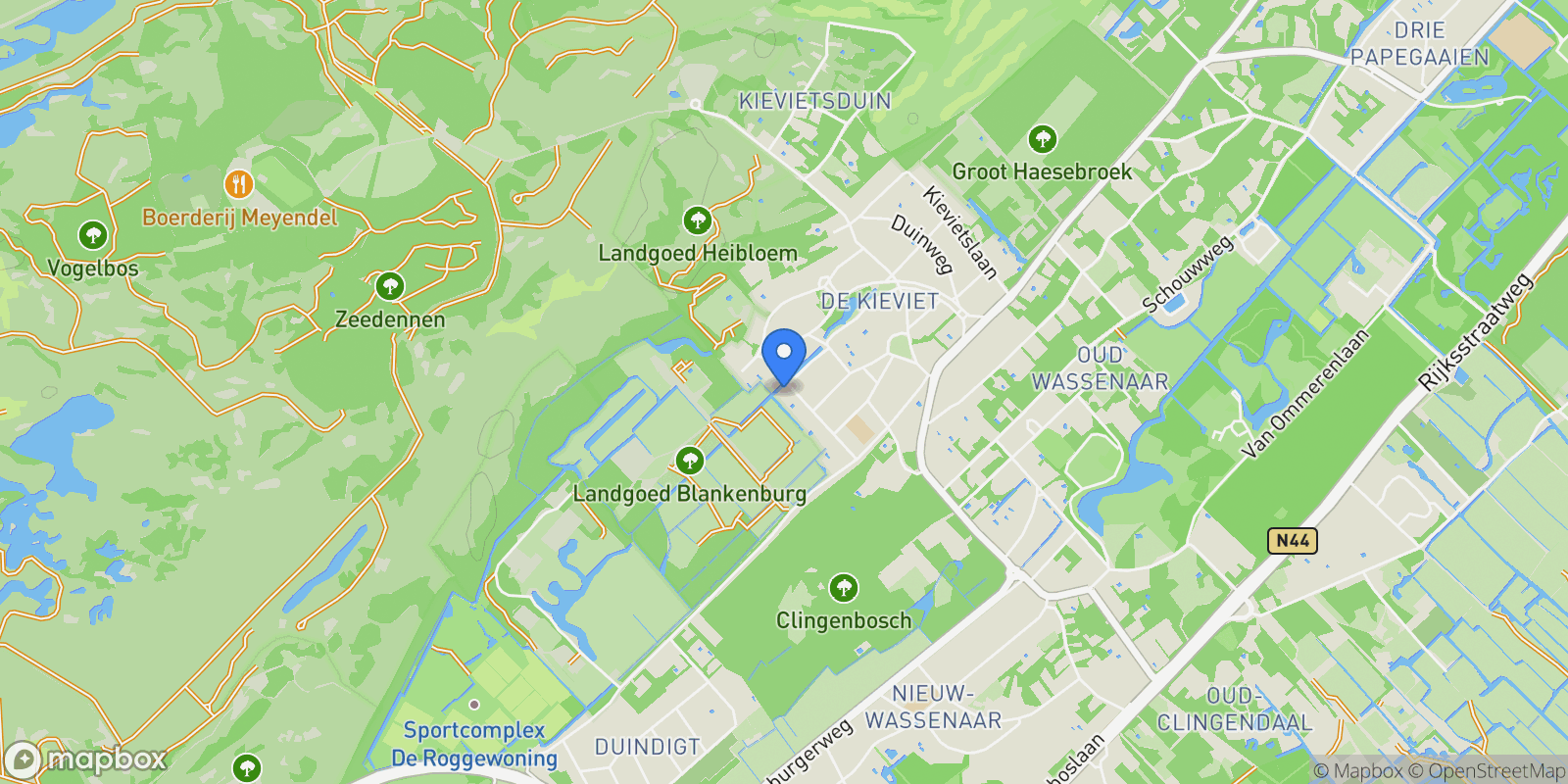 Map showing Waldeck Pyrmontlaan 23, WASSENAAR, NH 2243 HL, Wassenaar, South Holland, Netherlands.