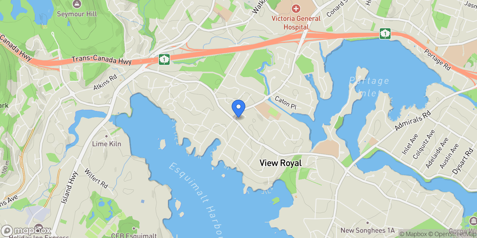Map showing 258 Helmcken Rd 401, View Royal, British Columbia, Canada.