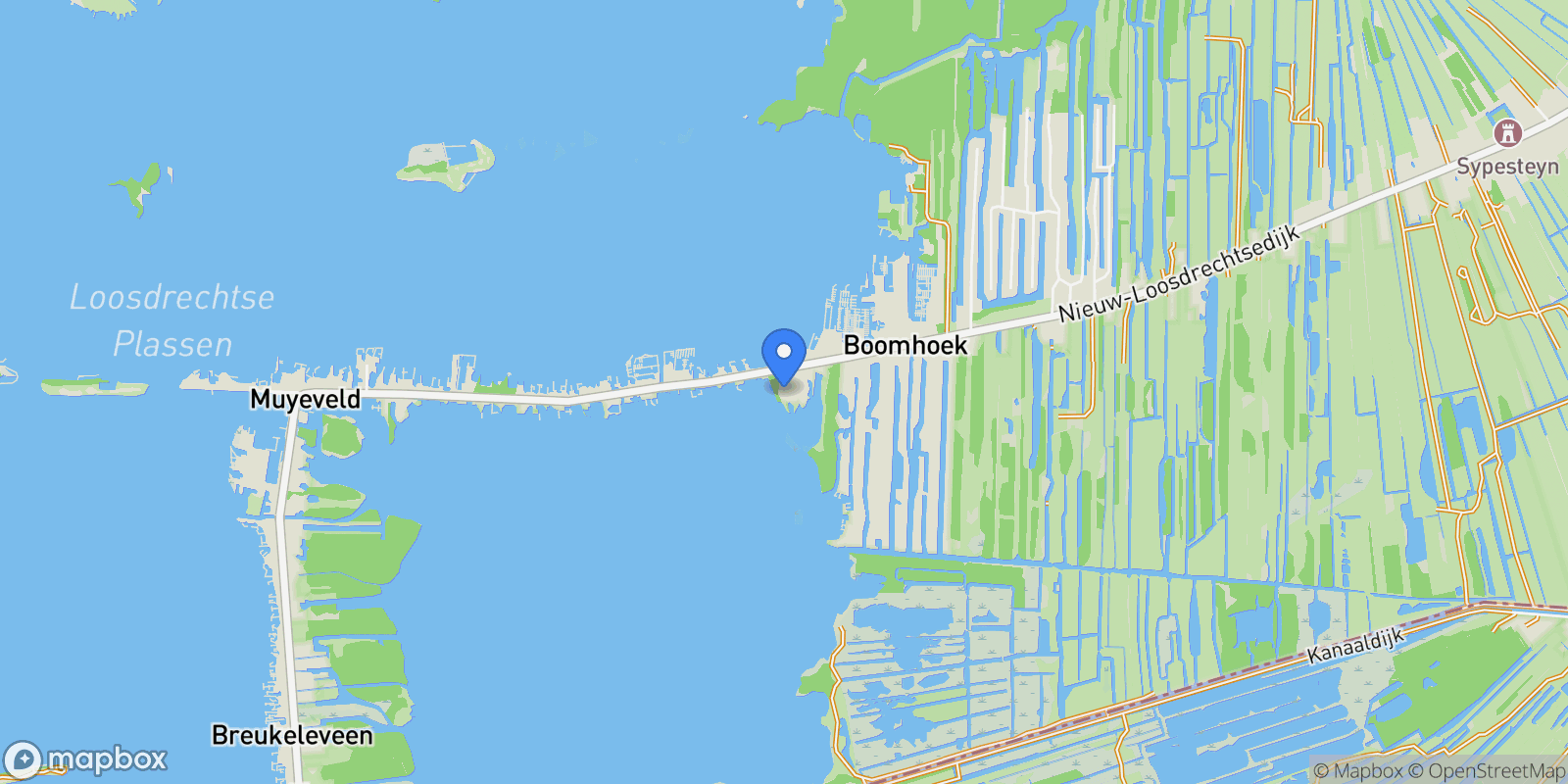 Map showing Nieuw-Loosdrechtsedijk 227, Loosdrecht, NH 1231 KV, Loosdrecht, North Holland, Netherlands.