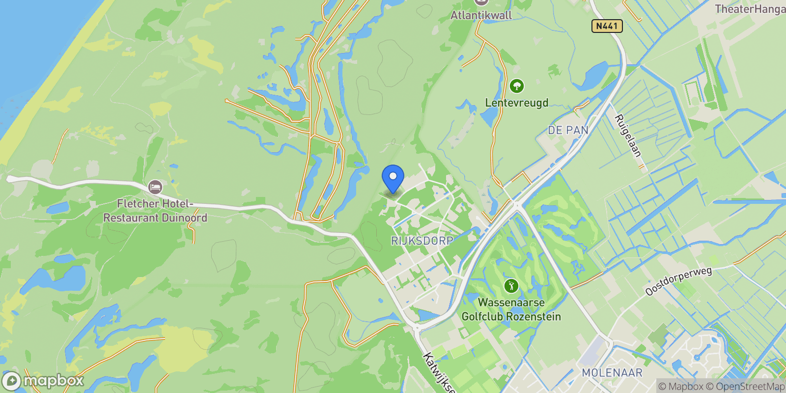 Map showing Van Bergenlaan 1, Wassenaar, NH 2242 PV, Wassenaar, South Holland, Netherlands.