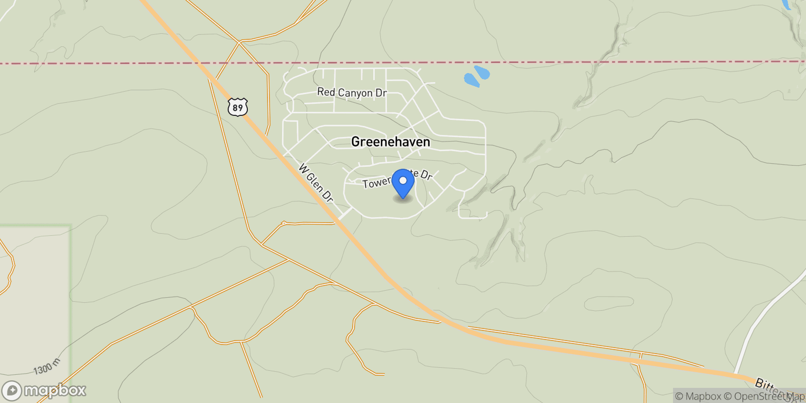 Map showing 8.35 Acres Parcel South Rainbow Dr , Page, AZ 86036, Greenehaven, Arizona, United States.