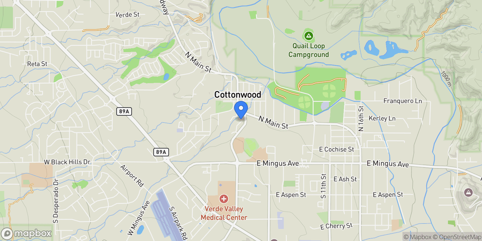 Map showing 565 N Willard Drive , Cottonwood, AZ 86326, Cottonwood-Verde Village, Arizona, United States.