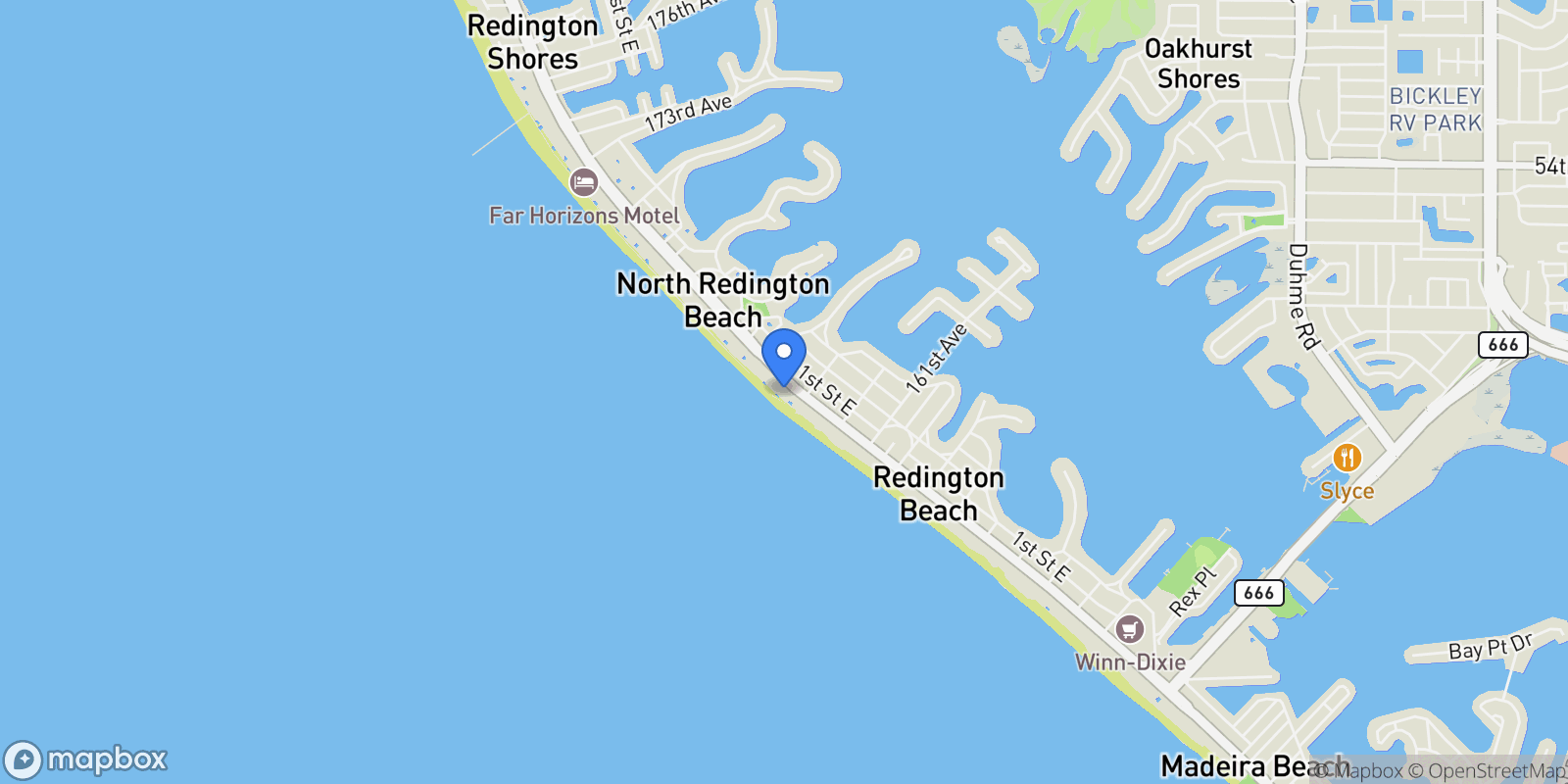 Map showing 16308 GULF BOULEVARD 209, Madeira Beach, Florida, United States.
