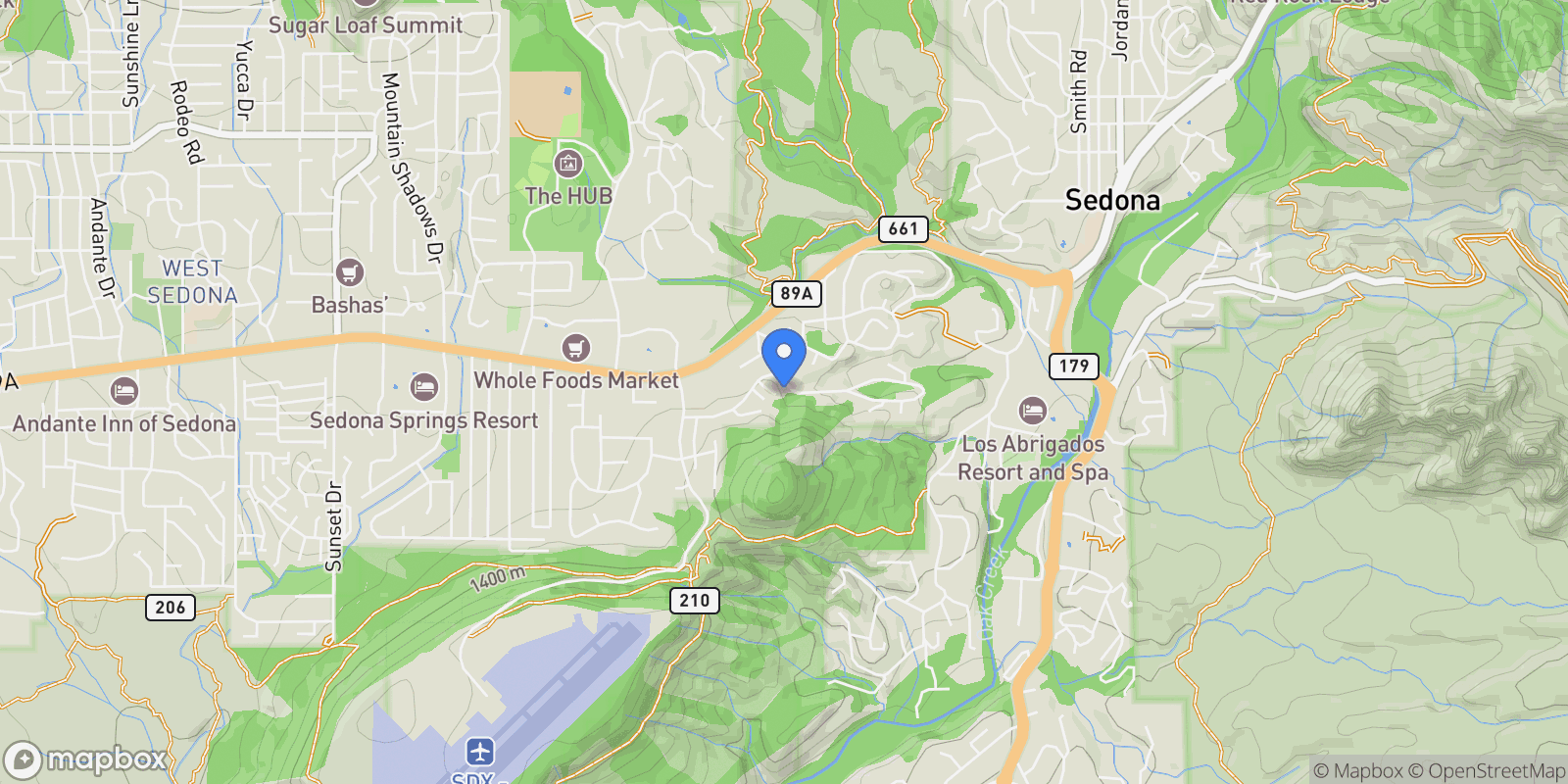 Map showing 33 Rue De Lynn Lane , Sedona, AZ 86336, Sedona, Arizona, United States.